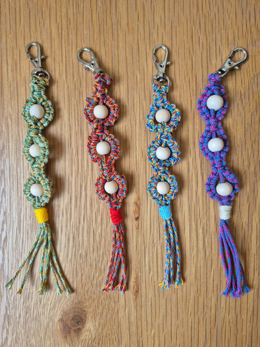 Handmade macrame keychain bag - macrame, keychain-bag