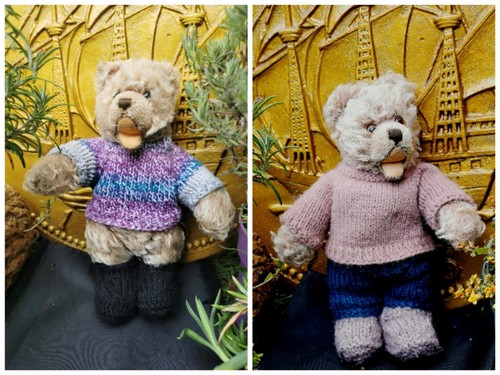 Hand knitted teddy - knitted, bear