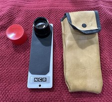 INDUS NCR 456-113 HAND-HELD MICROFICHE VIEWER W/Leather Case and Instructions