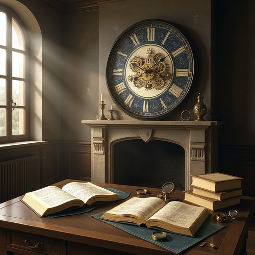 80cm wall clock - moving, gears