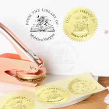 Custom Embosser Book Name Library Embossed Stamp Logo Envelope Personalized Gift