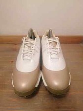 Adidas Tour Metal Golf Shoes Womens Fit Foam Z Traxion Soles Gold/White SIZE 5.5