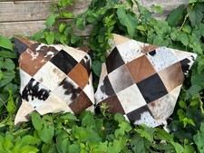 Cow Hide Leather Cushion Cover