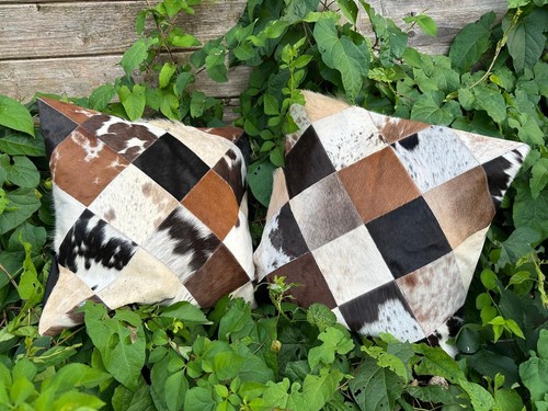 Cow hide leather cushion cover - leather,