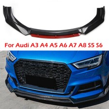 For Audi A3 S3 8P A4 S4 B8 RS4 Gloss Black Red Front Bumper Spoiler Lip Splitter