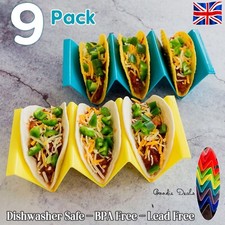 9 Pack Re-usable Large Taco Holder Stands, DW Safe  Plastic, BPA Free, Lead-free