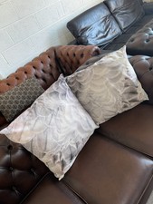 M&S Large Grey Fabric Reversible Scatter Cushions X2