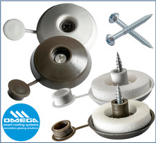 Polycarbonate Fixing Screw Buttons for Roof Panels 10mm - 35mm White Brown x10