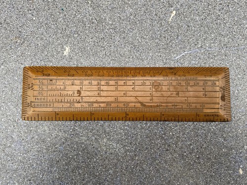 Vintage wooden ruler - vintage, made
