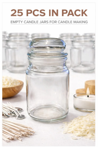 Glass candle jars - with, lids