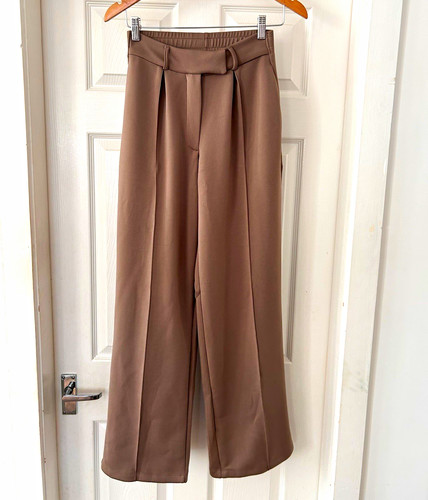 Womens beige pleated wide - beige, leg