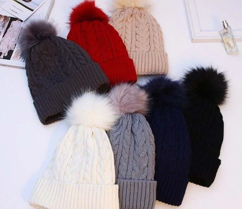 Womens winter woolly hat - woolly, cable
