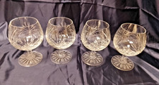 Beautiful Cut Lead Crystal Brandy Glasses - Set Of 4 ~ Party !