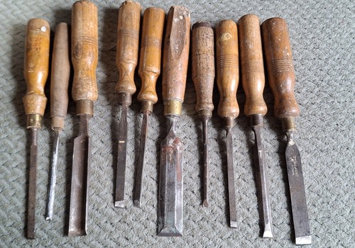 Vintage woodworking chisel lot - woodworking,