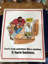 VINTAGE CARTOON POSTER 1992 CUSTOMER CARE AWARENESS c