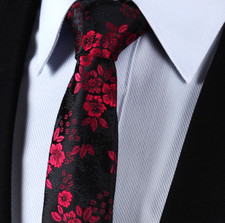 Men's Wedding Tie Black Red