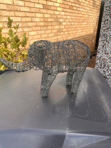 Elephant wire metal sculpture - elephant,