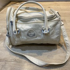 Vintage Head Holdall Bag Sports Gym Retro Cream Faux Leather With Strap OK