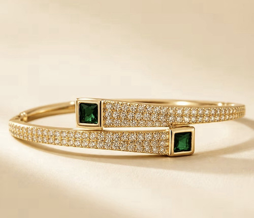 Gold tone pavé - tone, stackable