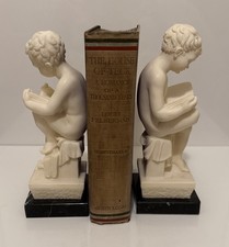 Pair of Alabaster Young Boy