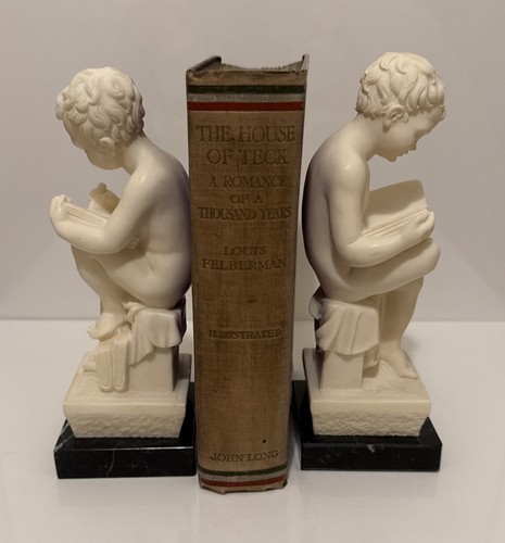 Pair alabaster young boy - of,