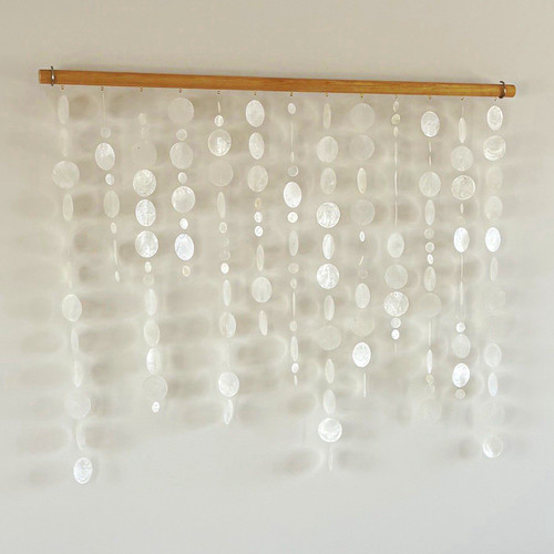 White capiz shell wall hanging - white,