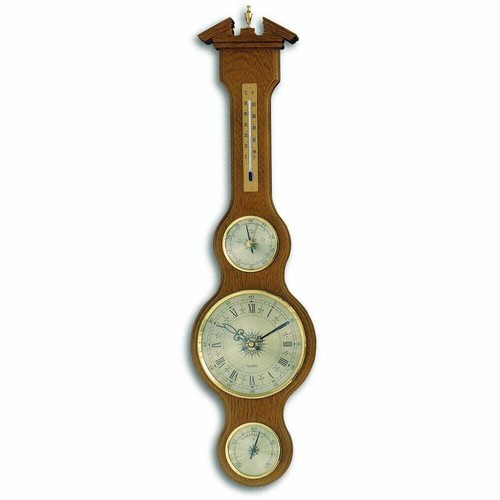 Oak banjo barometer - barometer, with