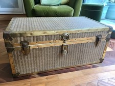Gold Metal Storage Trunk/Coffee Table With Paper Interior -90 cm x 50 cm x 40 cm
