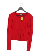 Banned Women's Cardigan S Red Rayon with Polyamide Round Neck Cardigan