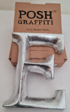 Posh Graffiti, "E" Silver 5"/13cm. New, Boxed. By Emily Readett-Bailey. Handmade