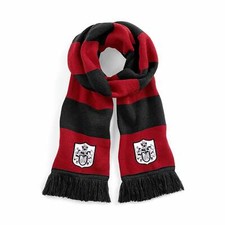 Fulham 1960s Red And Black Retro Football Scarf Traditional Embroidered Badge