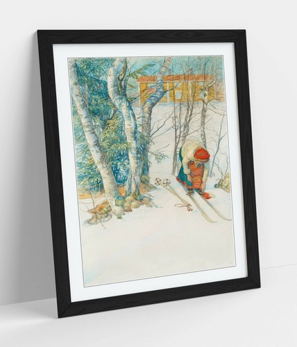 Carl larsson skier framed - larsson,, -framed