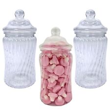 Spiral Plastic Sweet Jars Storage Tubs Spice Jar 450ml Retro Wedding Party Candy