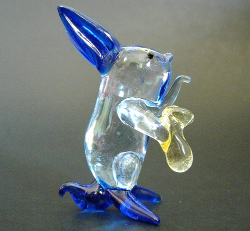 Miniature glass rabbit - rabbit, bunny