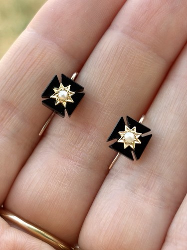 Antique victorian black onyx - black,