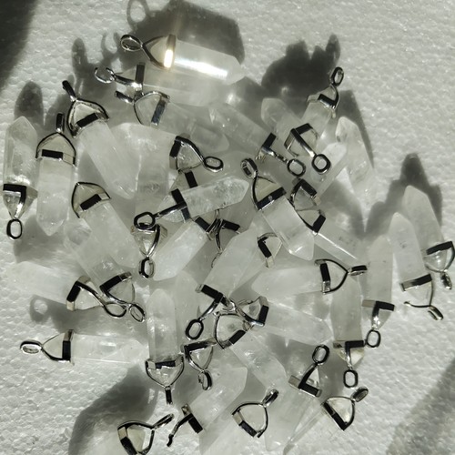 Quartz pendant with - pendant, steel