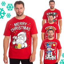 Mens Christmas Tees Funny Xmas Themed T-shirts Red Funky Festive Prints S-XXL UK