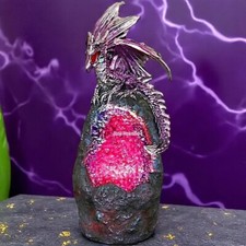 Amethyst Crystal Geode Dragon