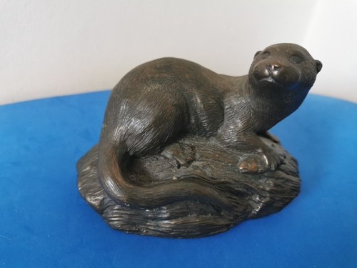 Otter bronze finish ornament - bronze,