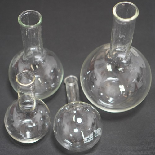 Long neck lab glass flask - glass,
