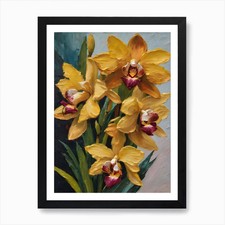 Cymbidium Orchids Oil Painting