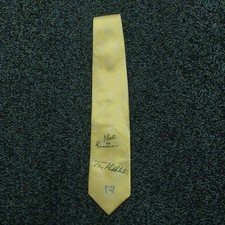 Tony Middleton/ Matt Le Tissier Signed Cricket  Tie - Pale Yellow Silk 1990’s 