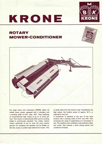 Krone rotary mower conditioner - mower,