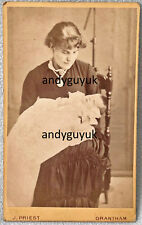 CDV LADY POST MORTEM BABY OR SLEEPING BY PRIEST GRANTHAM ANTIQUE PHOTO