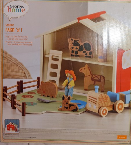 George wooden farm set 13 - wooden, set,
