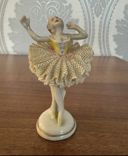 Dresden porcelain ballerina - porcelain,