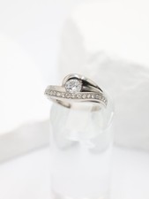 18ct Solid White Gold 1.00ct Natural Diamond Statement Ladies Womens Band Ring