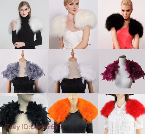 Real ostrich feather fur shrug - ostrich,
