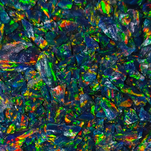 Crushed black opal gemstone - black,