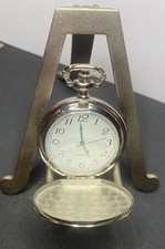 Stylish Silver Tone Classic Hunter Quartz Pocket Watch. Ideal present.  PW1